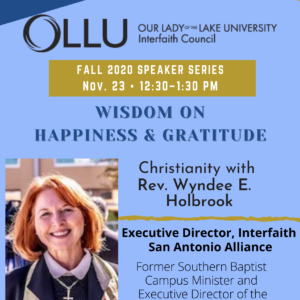 Nov. 23 Interfaith Council Speaker Series Fall 2020 Series